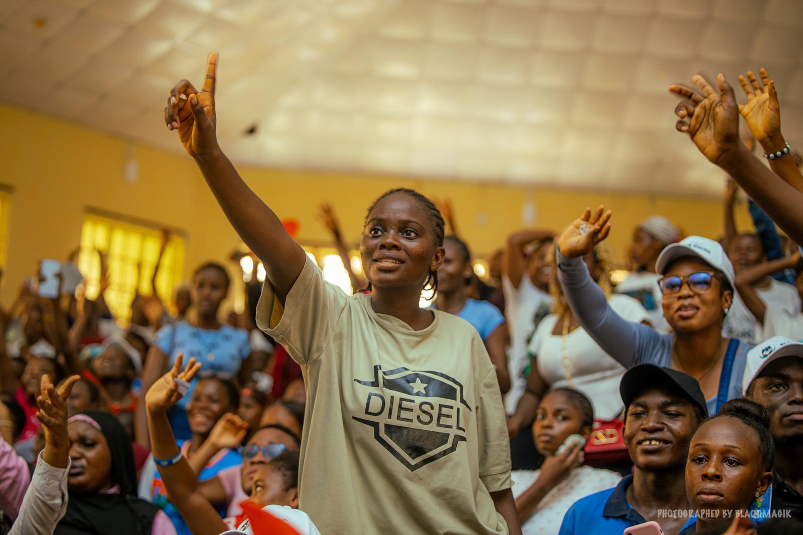 Students cheering at NDU event